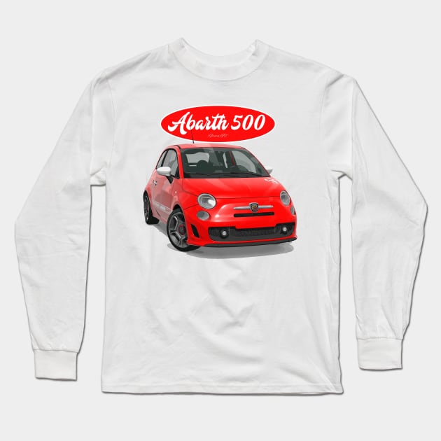 ABARTH 500 Red Scorpion Long Sleeve T-Shirt by PjesusArt